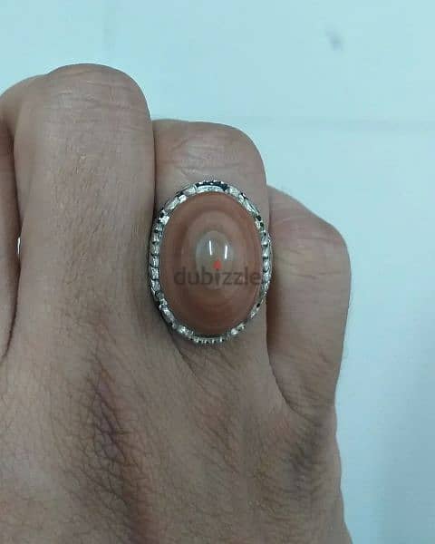 خاتم عقيق سليماني يمني طبيعي natural sulaimani yamani agate ring 5