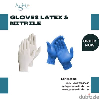 LATEX AND NITRILE GLOVES POWDER FREE