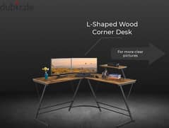 L shaped corner desk طاوله خشبيه للمكاتب والجيمينج