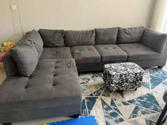 4 seater sofa with Chais Lounge and Pouf