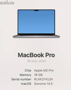 Macbook Pro M2, 16 inch,1 TB,Warranty till 1st December 2024 for sale