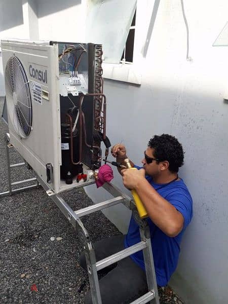 AC cleaning تنظيف المكيفات repair capester gas charging muscat 0