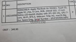 Apple MacBook Air 13-inch  – Apple M1 Chip / 8GB RAM / 256GB SSD