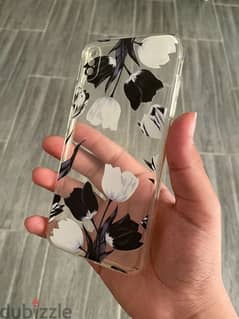 black and white flowers Case for iphone xs max