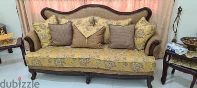 5 piece yellow/gold couch set