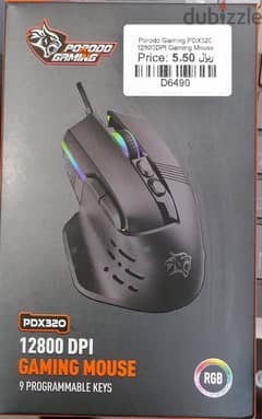 Porodo Gaming PDX320 12800DPI Gaming Mouse (Brand-New)