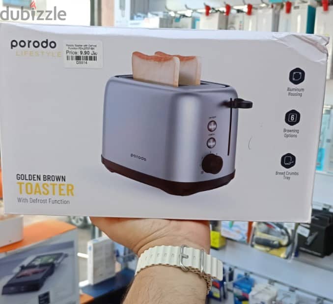 Porodo Toaster With Defrost Function 750W (Brand New) 0