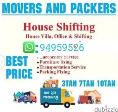 House shiffting office shiffting furniture fixing transport