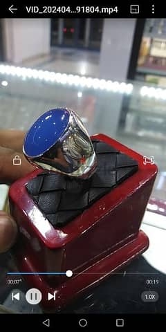 silver men ring with agate yemini