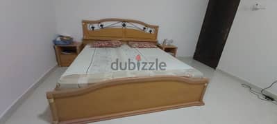 double cout bed with matters & side table