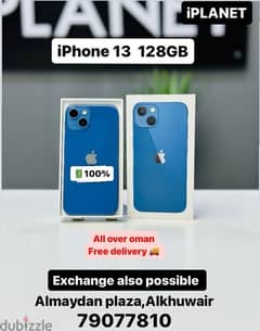 iPhone 13 128Gb battery 100% with box and free accessories amazing