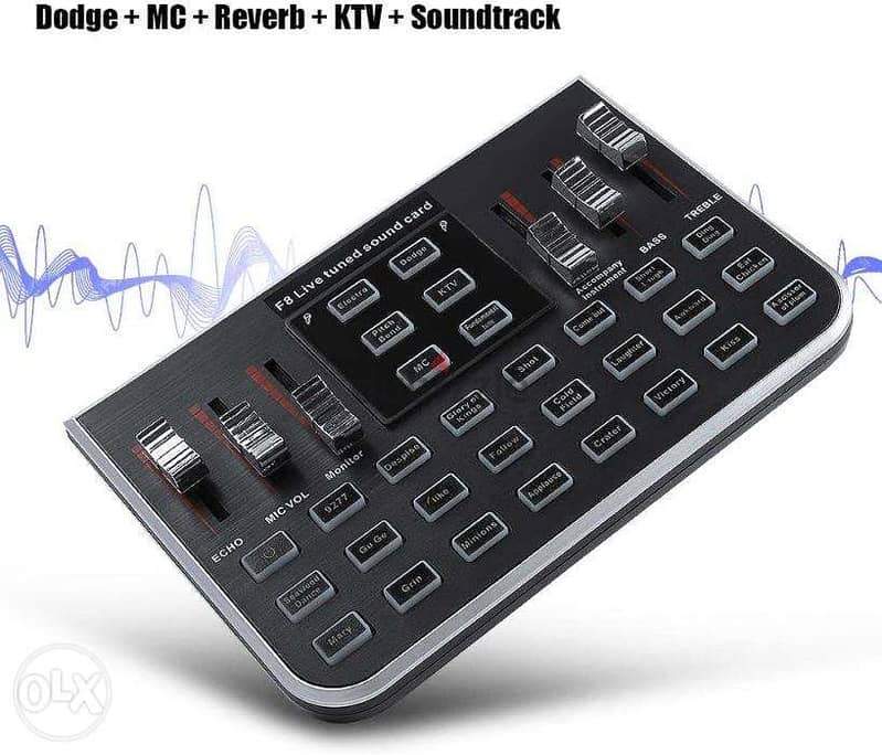 F8 Live Sound Card Audio Mixer Mobile Phone Voice Changer Karaoke 1