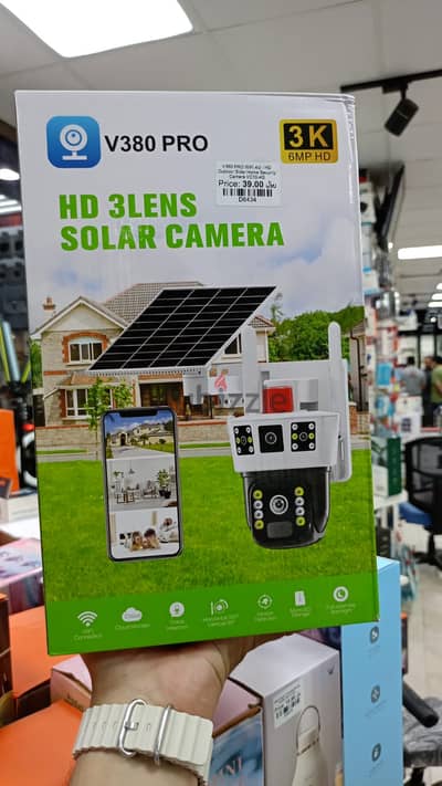 V380 Pro HD 3 Lens Solar Camera - Brand New