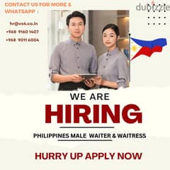 Philippines waiters wanted