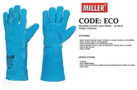 WeLDing GlovEs WIth PipiNG bLUE cOlour-16IncHEs 0