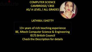 Tutor- Computer Science AS / A Level - all grades - CBSE