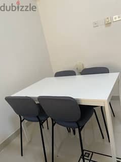 IKEA Dining extendable table with 4 chairs