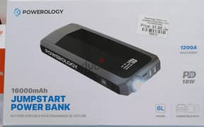 Powerology 16000mah Jumpstart Power Bank 18W PD - PPBCHA29 (Brand New)