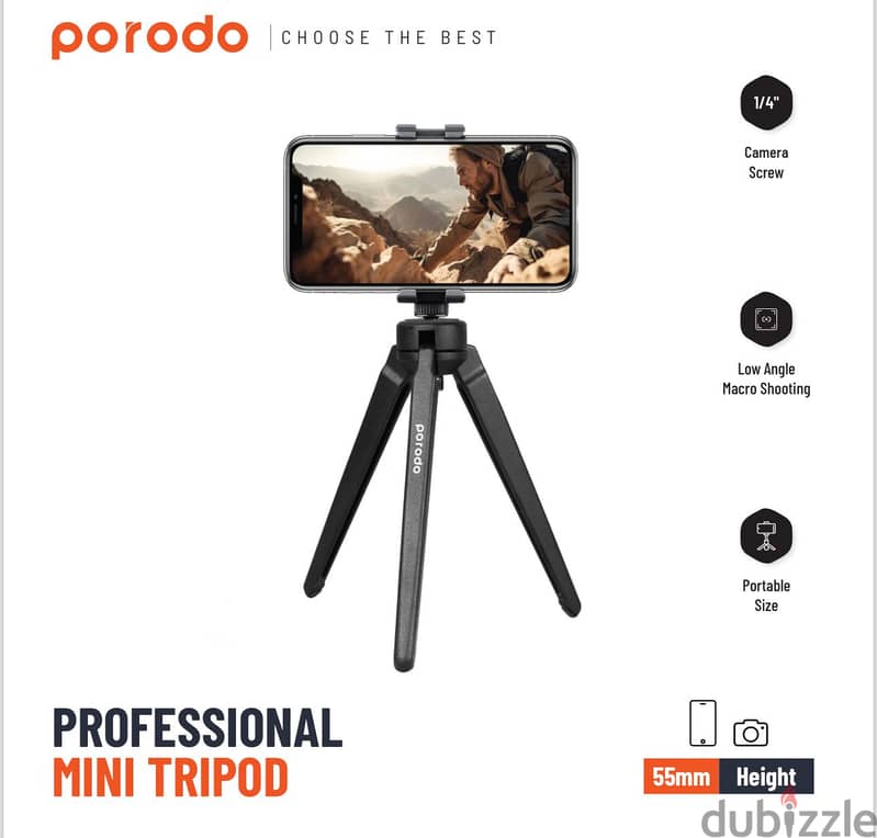 Porodo Professional Mini Tripod PD-TRPT (Brand New) 1