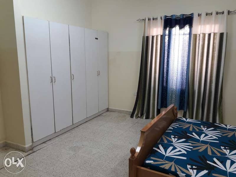 Furnished/ unfurnished rooms 120 and studio 1bhk 200 rials in Ghubra 3