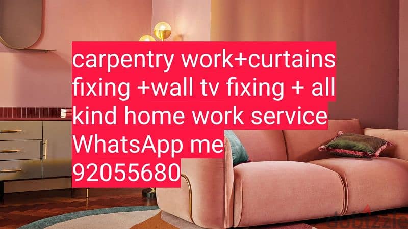 carpenter/furniture,IKEA fix repair/curtain,TV fix in wall/drilling 5