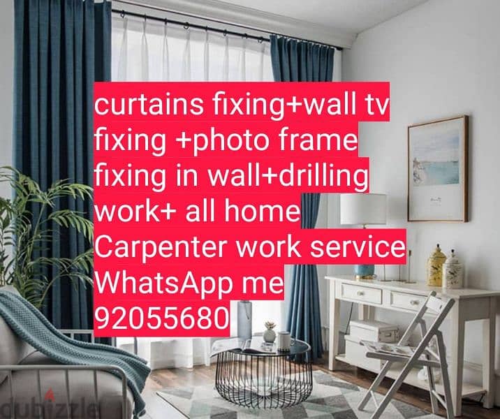 carpenter/furniture,IKEA fix repair/curtain,TV fix in wall/drilling 5