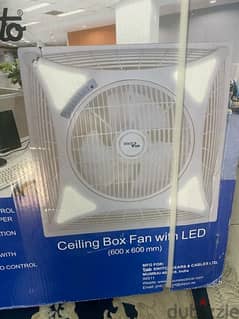 Fan ceiling box with LED