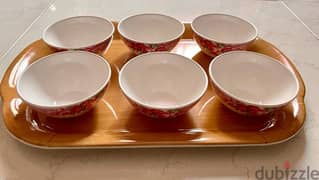 bowls and tray