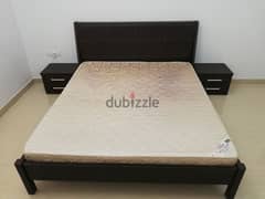 King size bed 180X200 with  medical matressess and 2 side tables