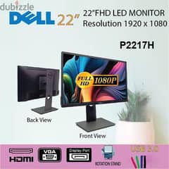 22 inch DELL MONITOR with HDMI AND DISPLAY PORTS