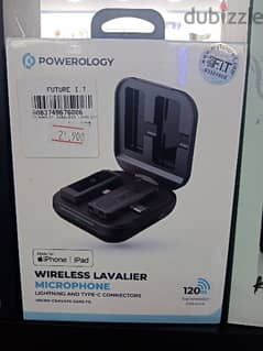 Powerology wireless Lavalier Microphone lightining & type-c connector