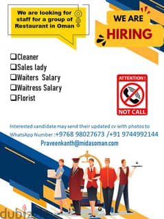 We are looking for staff for Oman