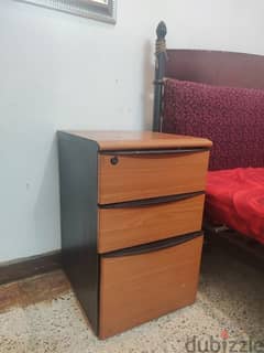 Bedside Cabinet - Bed Side Table  with 3 drawers with lock