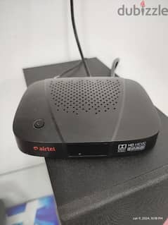 Airtel HD Receiver with Remote and Dish with LNB