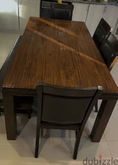 Elegant Wooden Dining Table with 4 Chairs and Bench