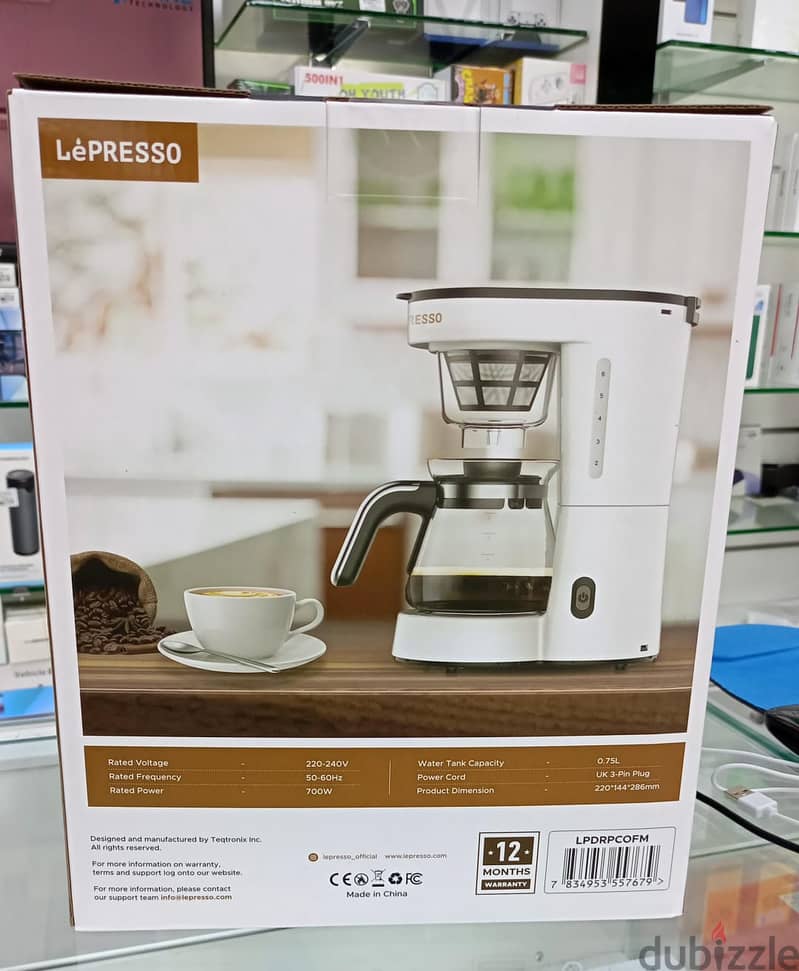 Lepresso Transparent Drip Coffee Maker Glass Carafe - Brand New 1