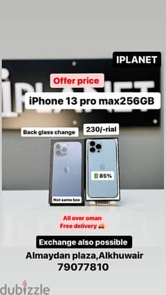iPhone 13 promax 256Gb offer price only back glass change good price