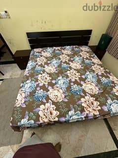 King Size Bed with mattress and 2 side Table