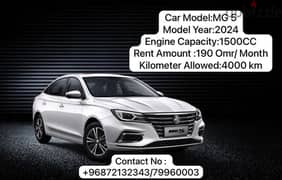 MG-5 ,2024 Model Car Avaiable For rent