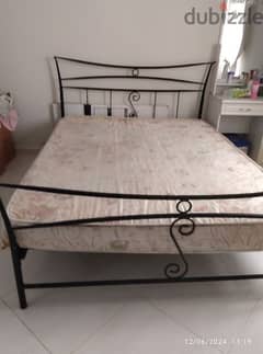 steel bed with mattress (heavy duty)