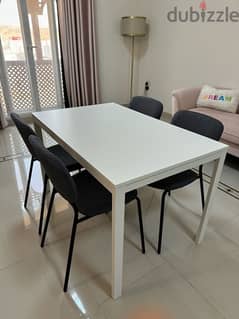 IKEA Extendable Dining Room Table and 4 Chairs