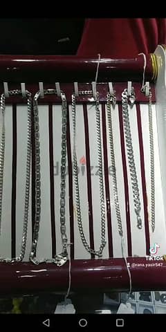 Italian silver men chain and bracelets