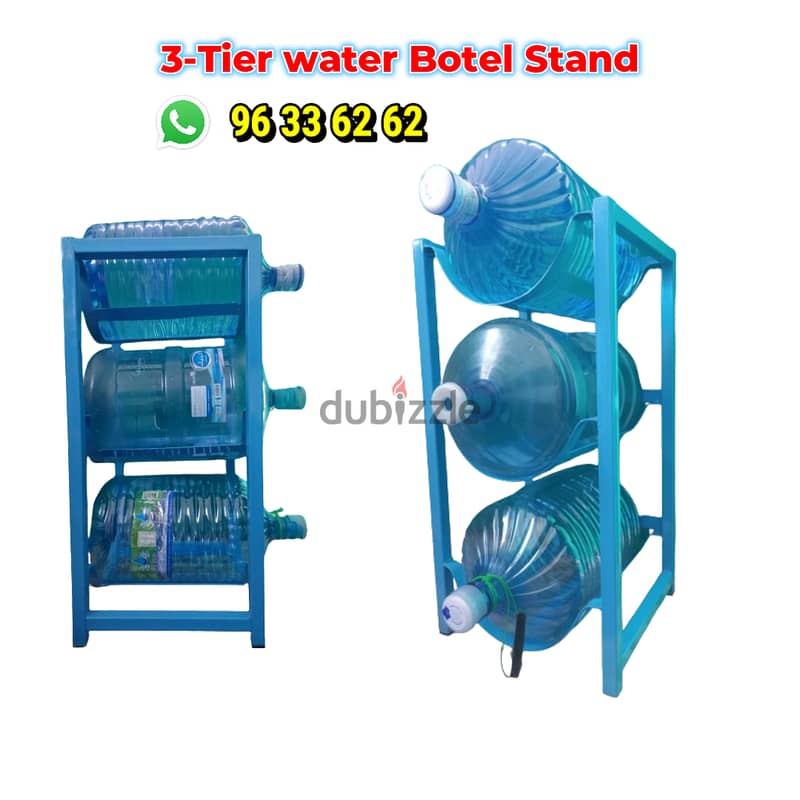 3-Tier Heavy Duty Metal Water Botel Stand حامل زجاجات مياه معدني عالي 0