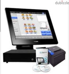جهاز كاشير مع البرنامج pos system. cashier