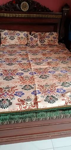 handmade beautiful bedsheet with 2 pillow covers and 1 cushion cover