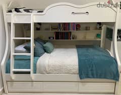White bunk bed + 2 special mattress