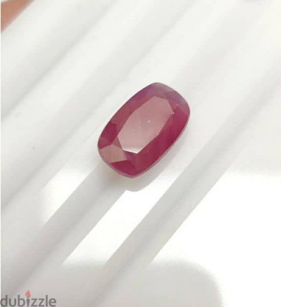 حجر ياقوت أحمر غير معالج طبيعي مع الشهادة natural untreated ruby stone 1