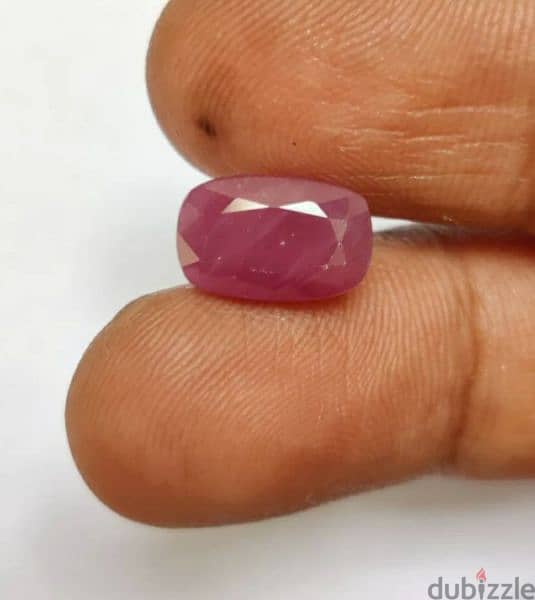 حجر ياقوت أحمر غير معالج طبيعي مع الشهادة natural untreated ruby stone 2