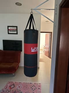 boxing bag, bicycle and work out seat