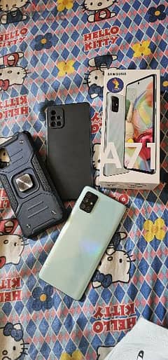 Samsung A71 with 2 mobile covers